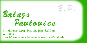 balazs pavlovics business card